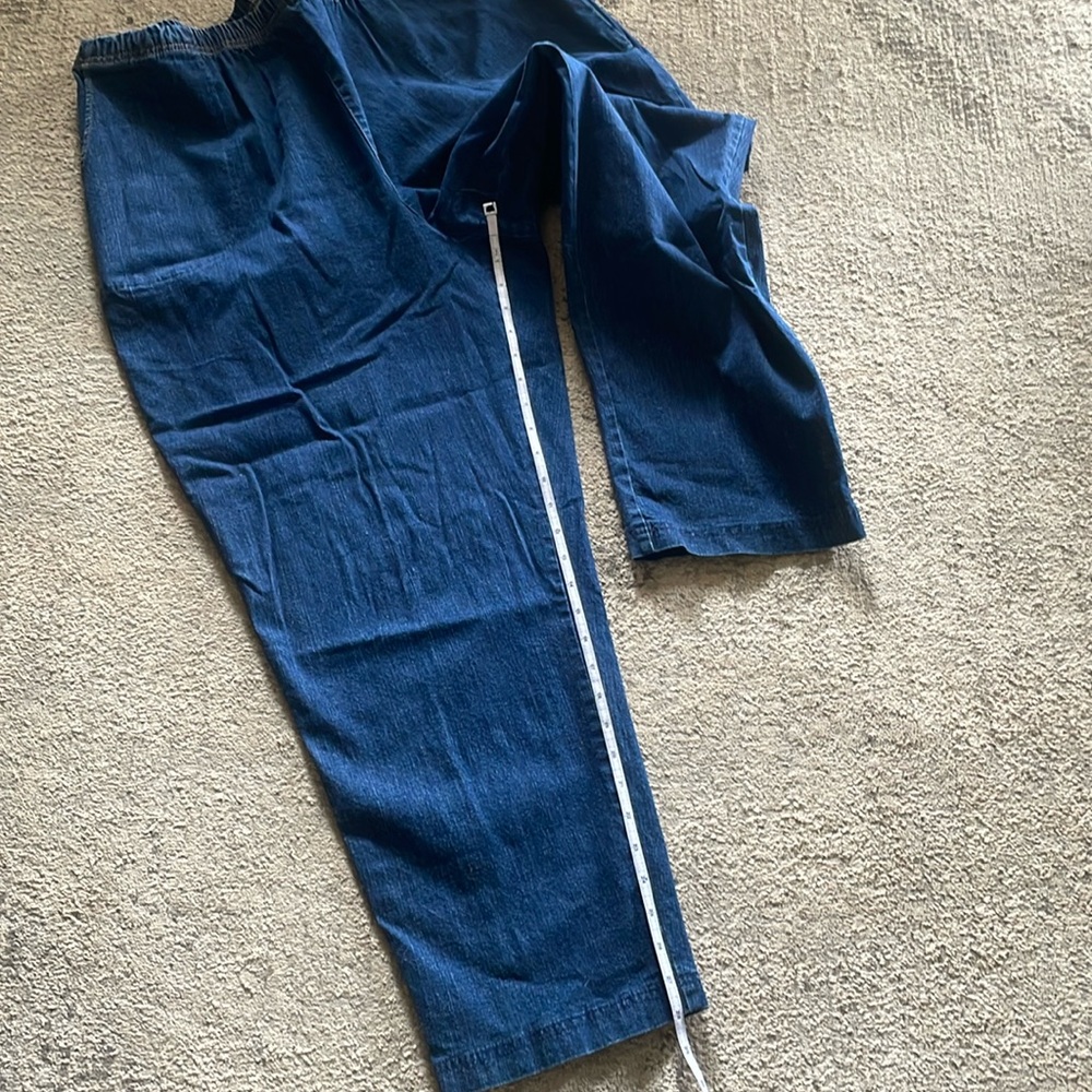 Ladies Croft & Barrow relaxed fit stretch Blue Denim pull on Jeans Sz 3X Short - Picture 6 of 8